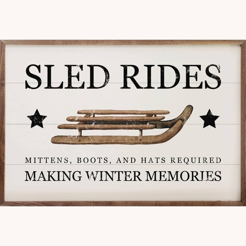 Making Winter Memories Sled Wooden Framed Sign - 16" x 10"