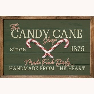 The Candy Cane Shop  Wooden Sign