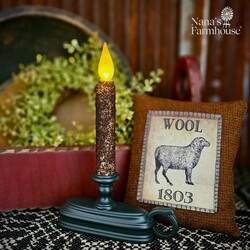 Window Candle Base & B/O Taper Dusk to Dawn - Coffee Rustic