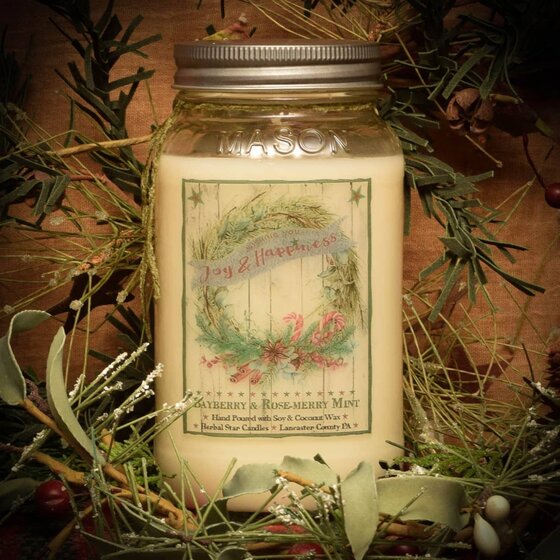 Bayberry & Rose-Merry Mint Soy Jar Candle