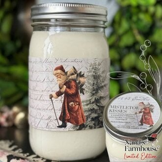 Limited Edition Mistletoe Kisses-Santa With Red Coat Jar Candle - 32oz
