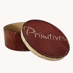 Round Cabin Red Box with Lid Primitives - 8" Dia x 3" T