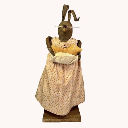Girl Rabbit in Dress Holding Baby Chick In Apron - 21"