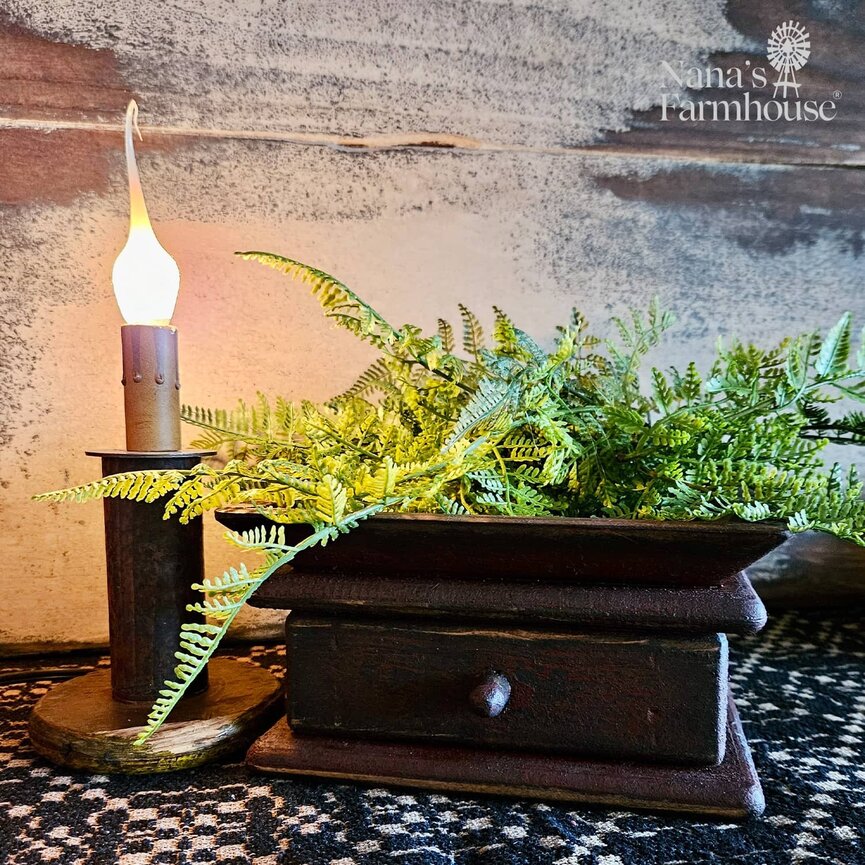 Square Wooden Distressed Candle Tray
