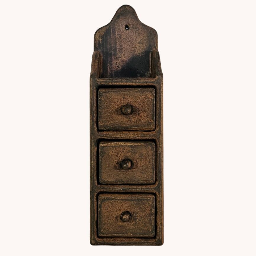 Three Drawer Distressed Wall Box