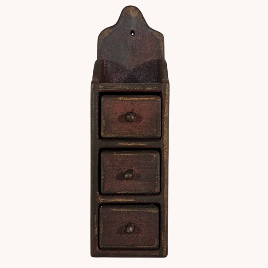 Three Drawer Distressed Wall Box