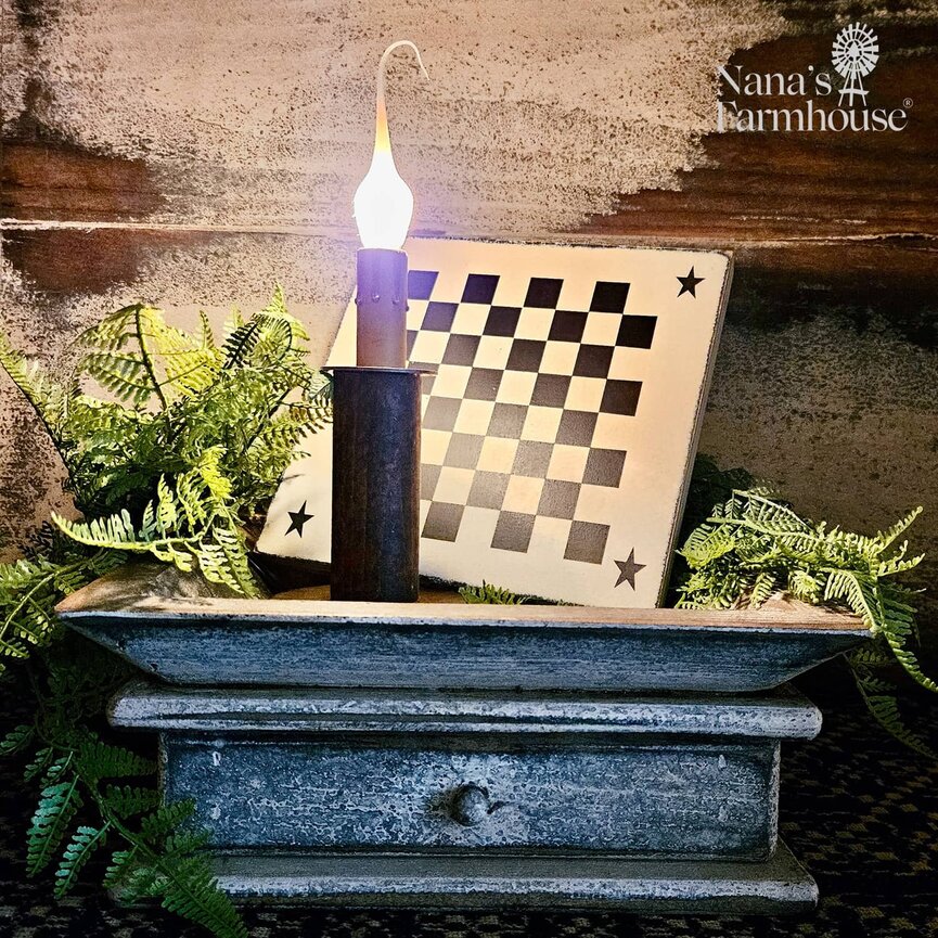 Square Wooden Candle Tray with Drawer