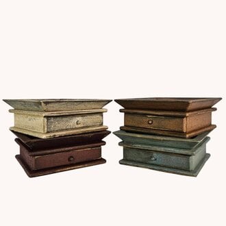 Square Wooden Candle Tray with Drawer