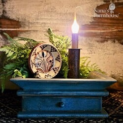 Square Wooden Candle Tray with Drawer