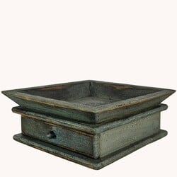 Square Wooden Candle Tray with Drawer