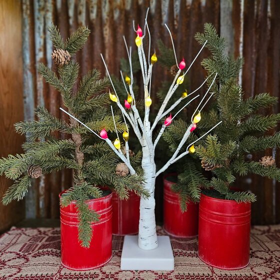Prim Christmas Birch Tree Lighted - 20 count
