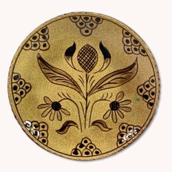Three Thistle Sgraffito Plate - 6"