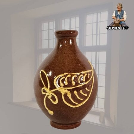 Redware Jug Leaf Slipware - Small