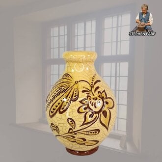 Redware Jug Sprig Sgraffito - Extra Small