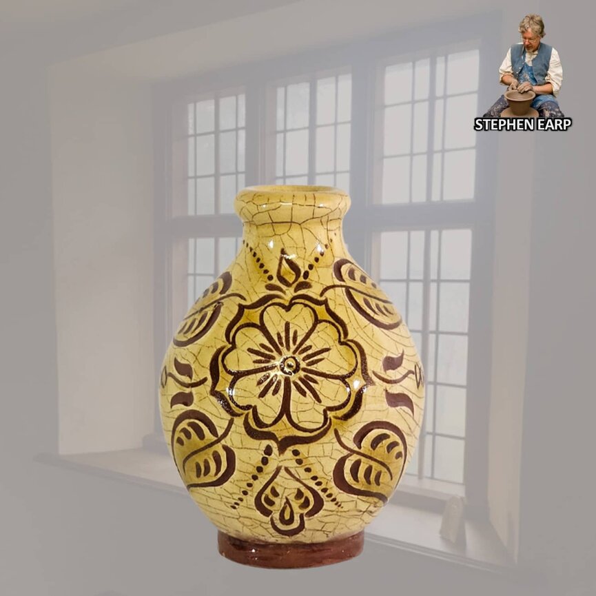 Redware Jug Tudor Rose Sgraffito - Extra Small