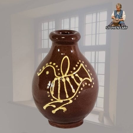 Redware Jug Wren Slipware - Extra Small