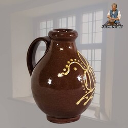 Redware Jug Wren Slipware - Extra Small