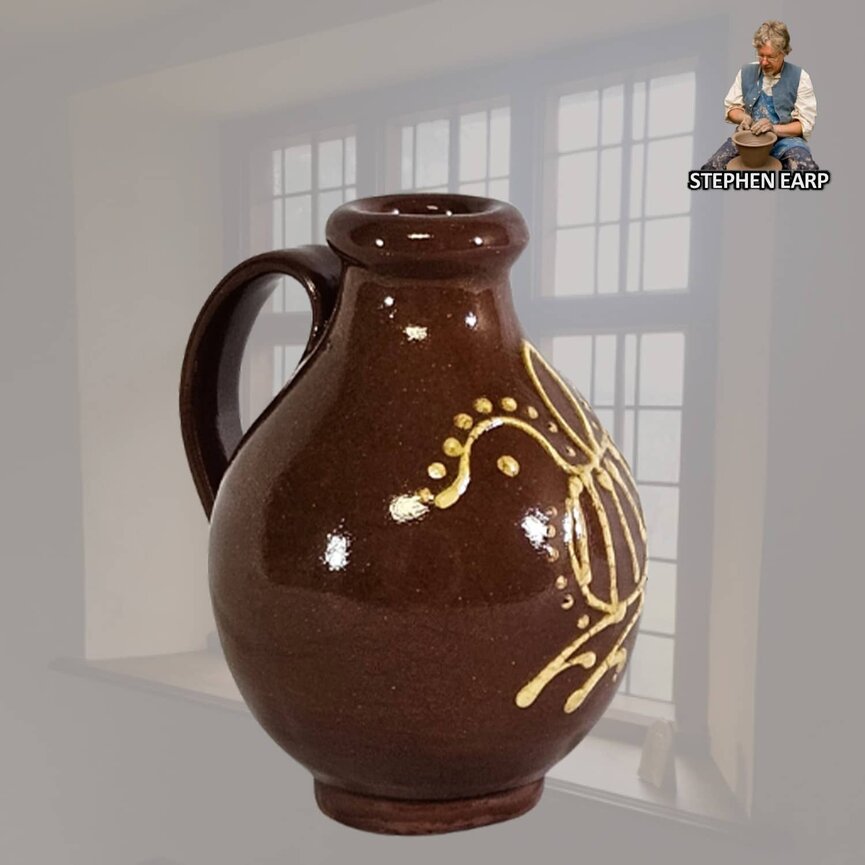 Redware Jug Wren Slipware - Extra Small