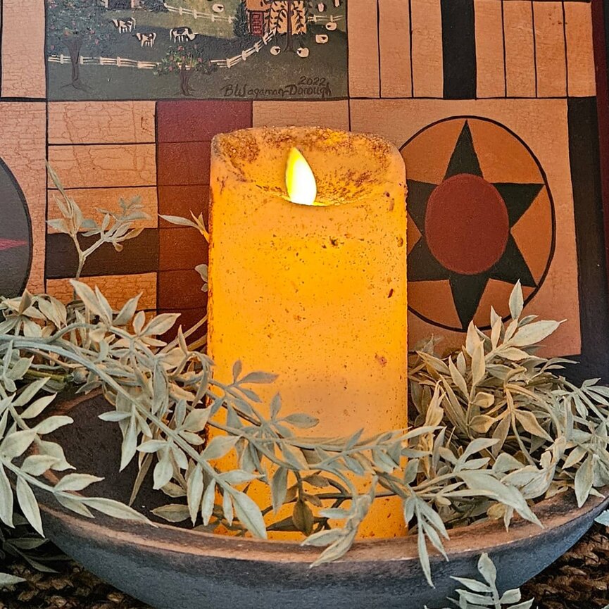 Cream Real Look Timer Pillar - 6" x 3"