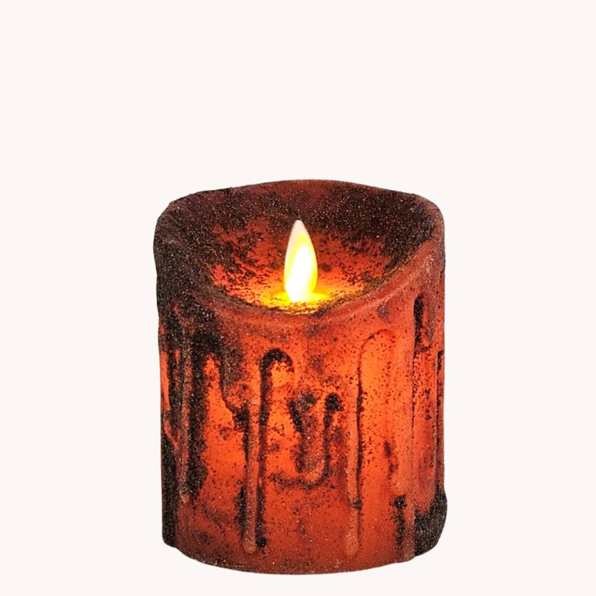 Bittersweet with Pumpkin Real Look Timer Pillar - 3x4