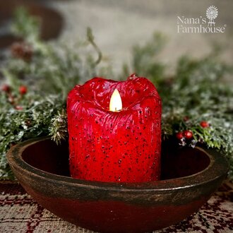 Ruby Red Moving Flame Pillar - 4"