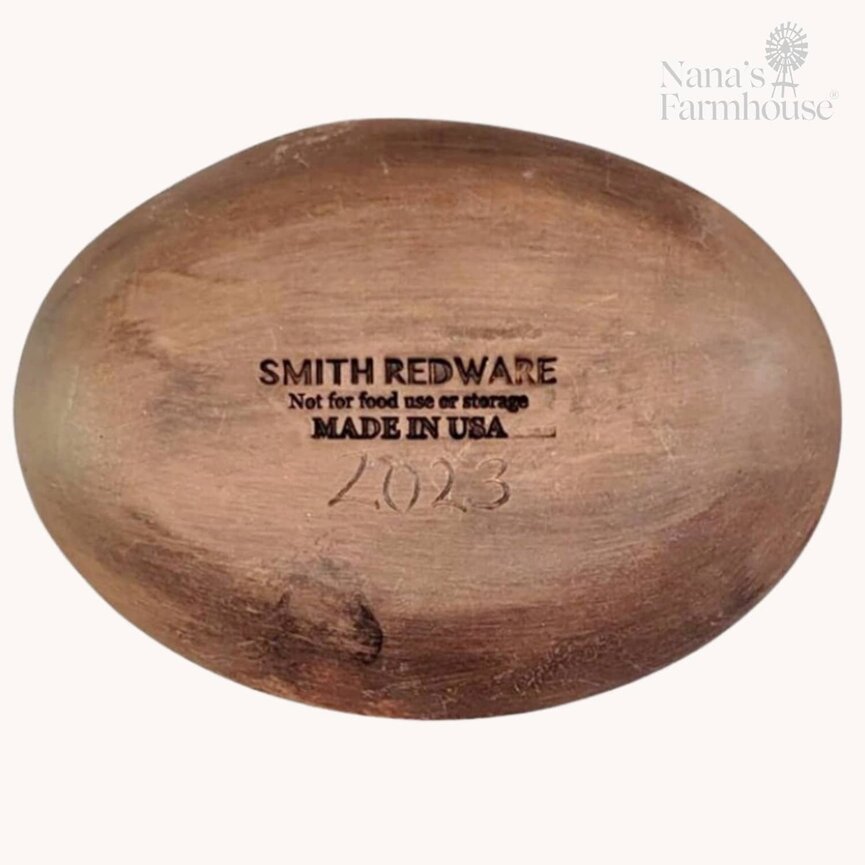 Smith Redware Plate - Welcome with Tree & Sheep Oval - 7"