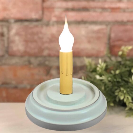 Country White Round Candle Sleeve Base