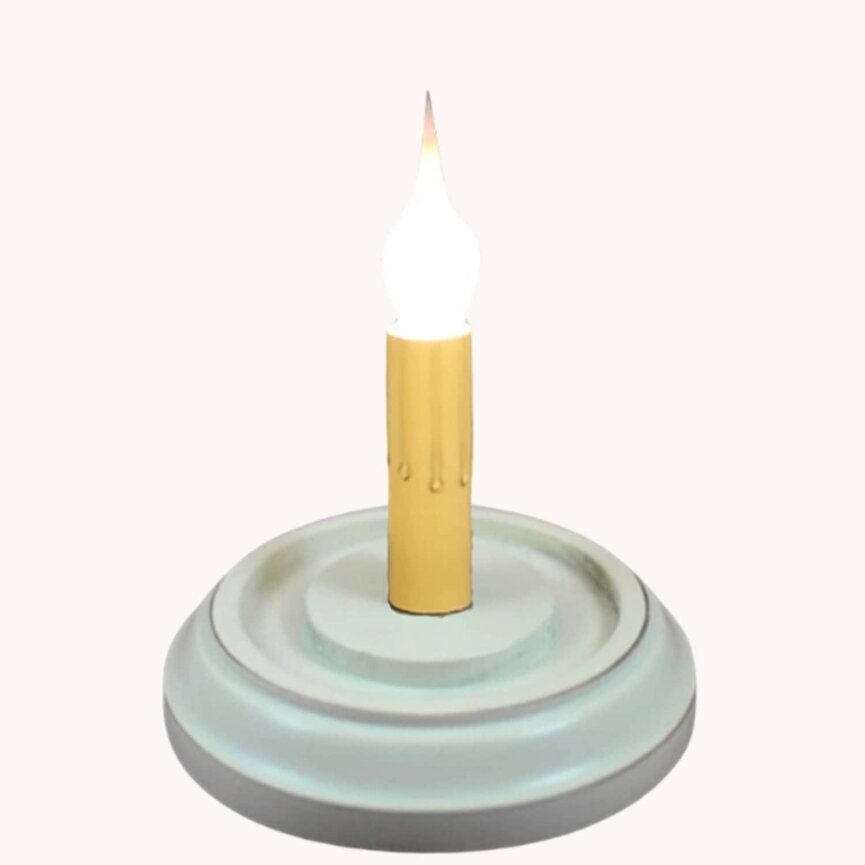 Country White Round Candle Sleeve Base