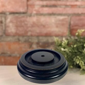 Round Candle Sleeve Base Black Non Electric