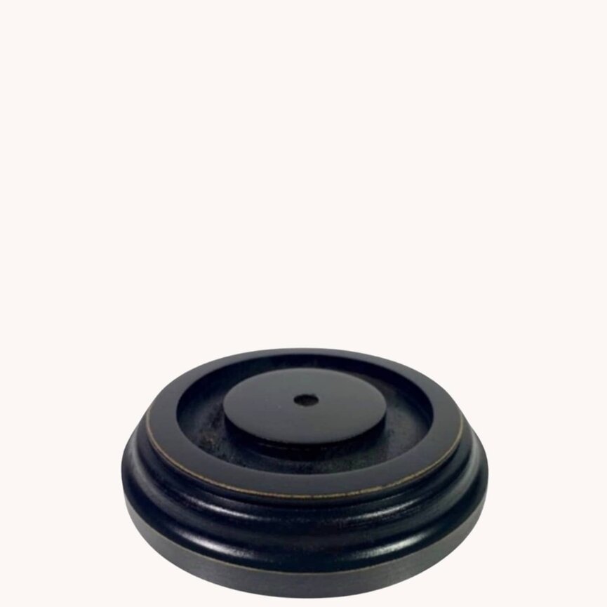 Round Candle Sleeve Base Black Non Electric