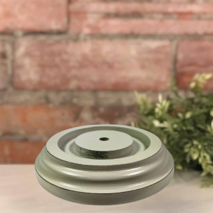 Round Candle Sleeve Base Country White Non Electric