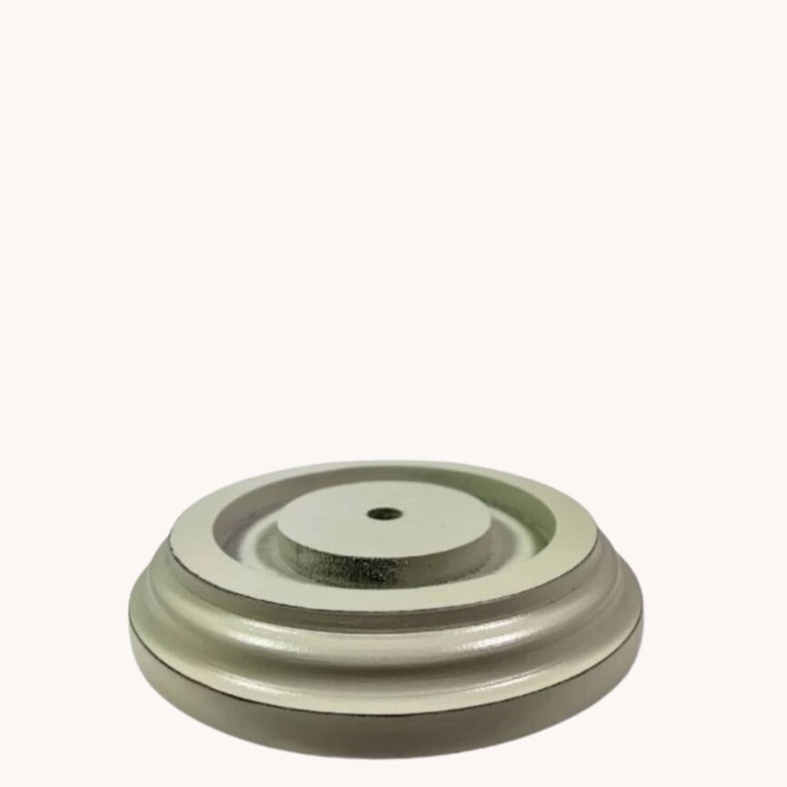 Round Candle Sleeve Base Country White Non Electric