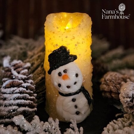 Moving Flame Pillar - Snowman Front - 2x5