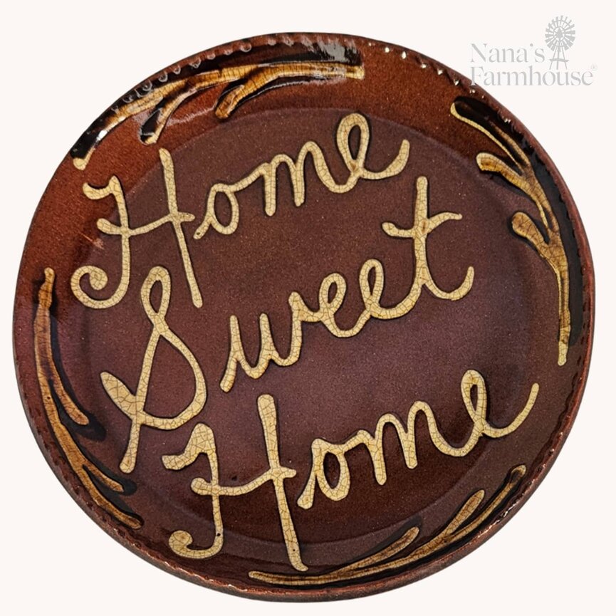 Smith Redware Home Sweet Home Plate - 9"