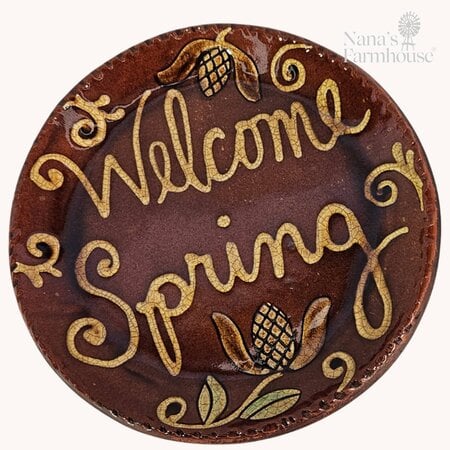 Welcome Spring Round Plate - 8"