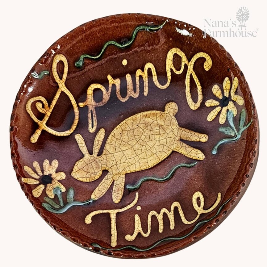 Smith Redware Spring Time Bunny Plate - Small