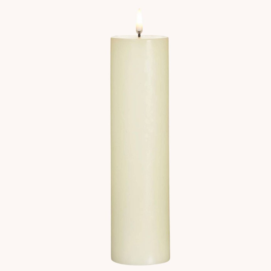 Ivory Pillar Candle Battery Operated with Timer - 2.25" x 9.75"