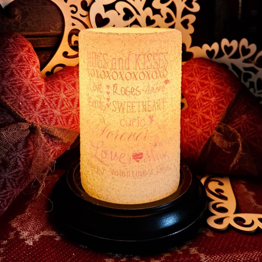 Valentine Print Multi Phrase Candle Sleeve Gum Drop