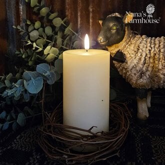 Ivory Pillar Candle with Timer  - 3" x 7"