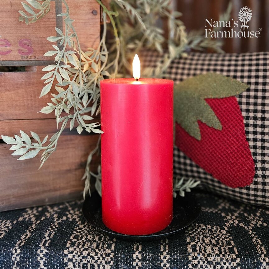 Red Pillar Candle Timered - 3" x 7"