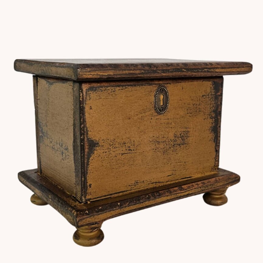 Sugar Box Wooden  Mustard - 11" W x 8" D x 8" T