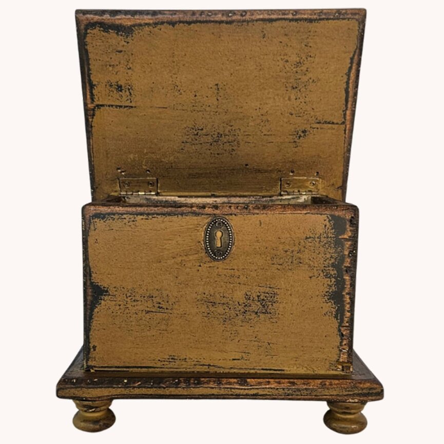 Sugar Box Wooden  Mustard - 11" W x 8" D x 8" T