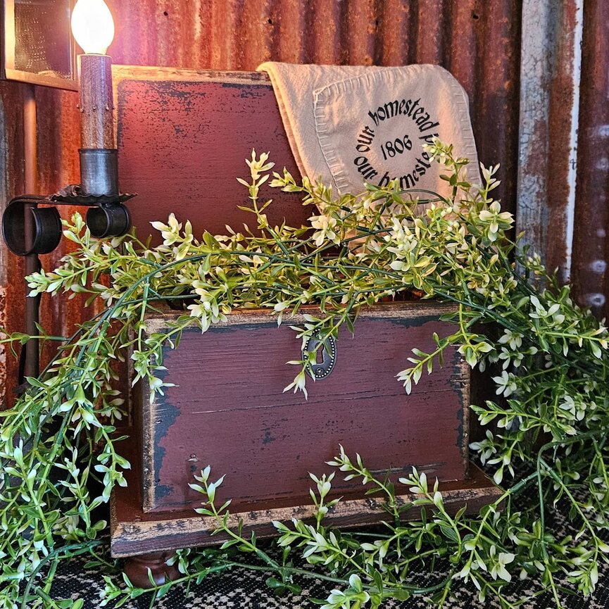 Sugar Box Wooden Cottage Red - 11" W x 8" D x 8" T