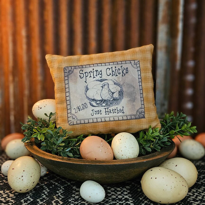 Spring Chicks Homespun Bowl Filler - 6.5 W x 6 L