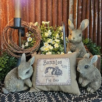 Bunnies For Sale Homespun Bowl Filler