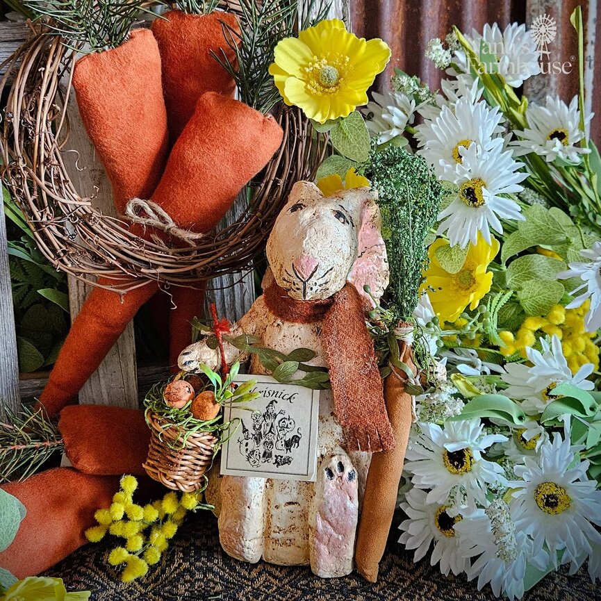Krisnick - Floppy Earred Bunny White with Carrot