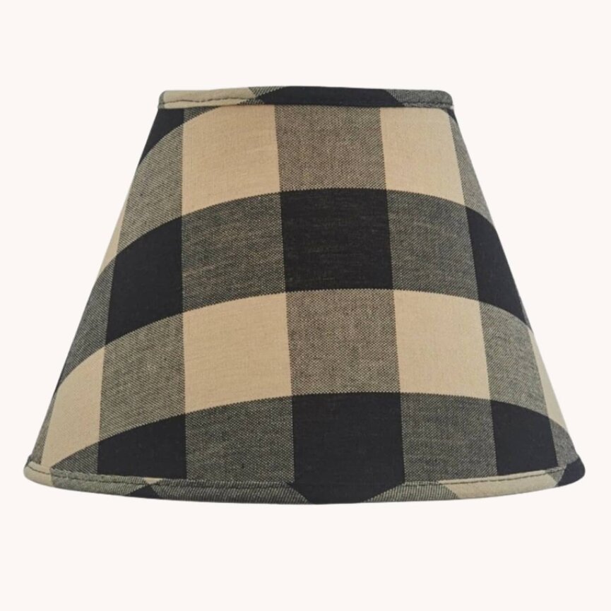 Wicklow Check Lampshade - Black - 10"