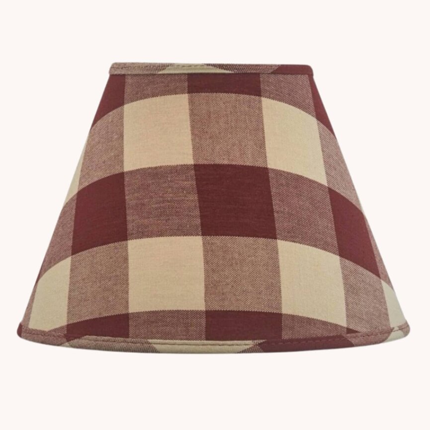 Wicklow Check Lampshade - Garnet - 10"