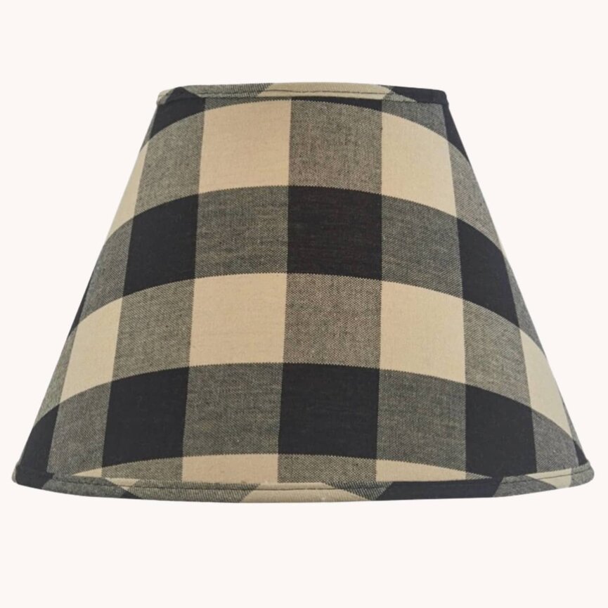 Wicklow Check Lampshade -Black - 12"