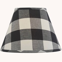 Wicklow Check Lampshade - Black & Cream - 12"